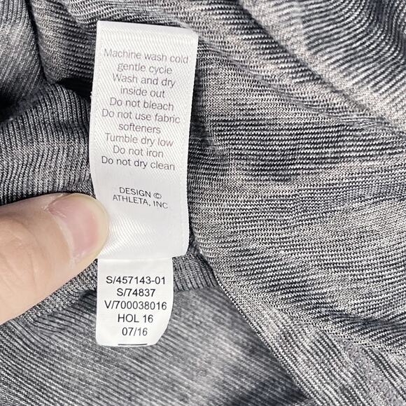 Athleta XSmall XS Luxe Studio Tank Top Gray Spacedye Keyhole Cutout Back Workout - Picture 9 of 9